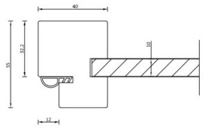 Glastür E-Max Skizze